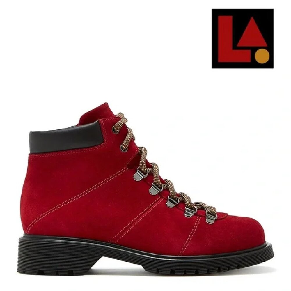 La Canadienne Halsey Suede Bootie - Red Size 6